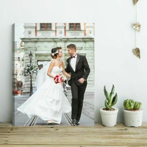 StickersWall Personalised Canvas Photo Canvas Custom Gifts Picture Frame Print Wall Art Gifts For Women A1 A2 A3 A4 (31x21cm (12x8in))