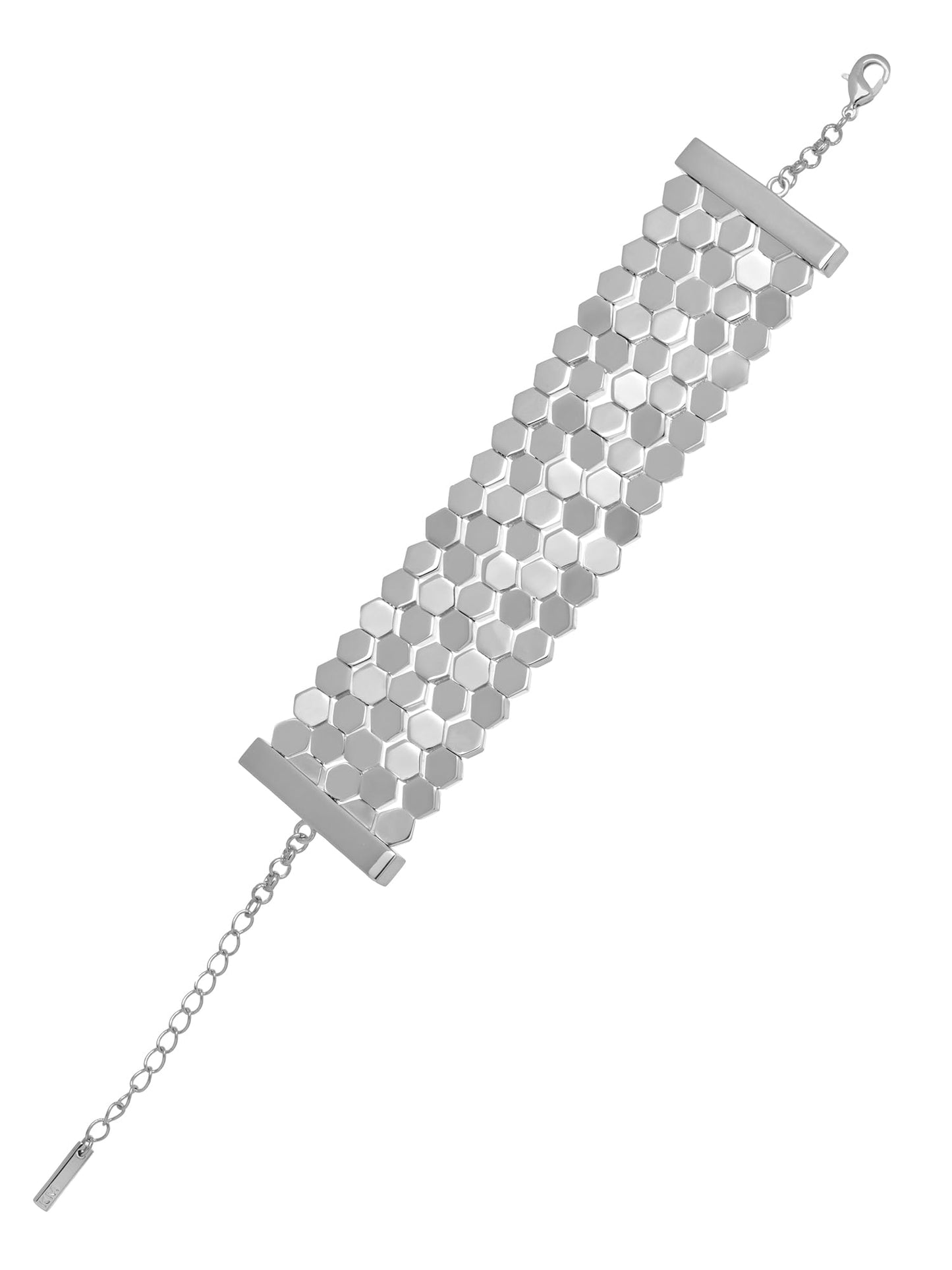 Karen Millen Mosaic Wide Bracelet for Women (Silver)