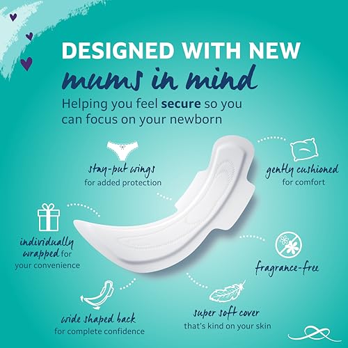 Lil-Lets Maternity Pads | 10 x Extra Long Maxi Thick Pads with Wings
