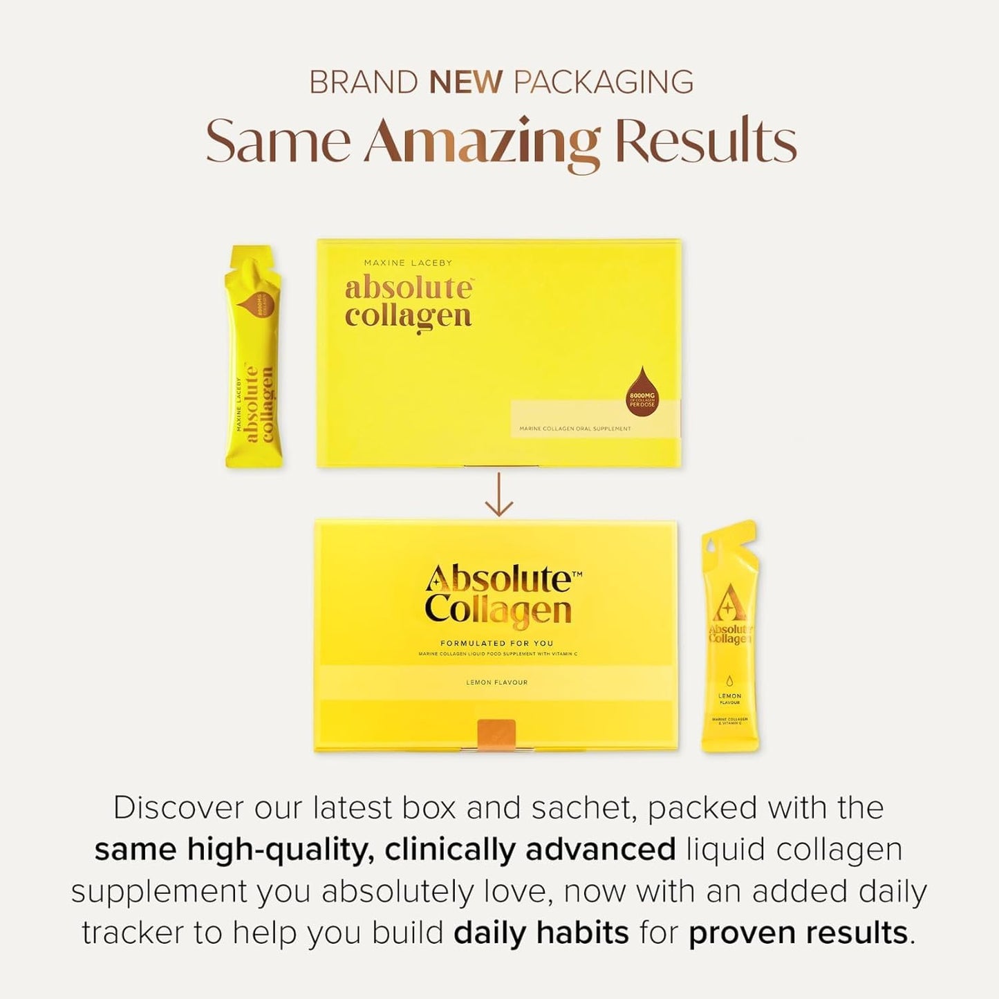 Absolute Collagen Marine Liquid Collagen Supplement for Women - 8000mg Collagen in Each Sachet - New Raspberry Flavour - 14 Sachets per Box