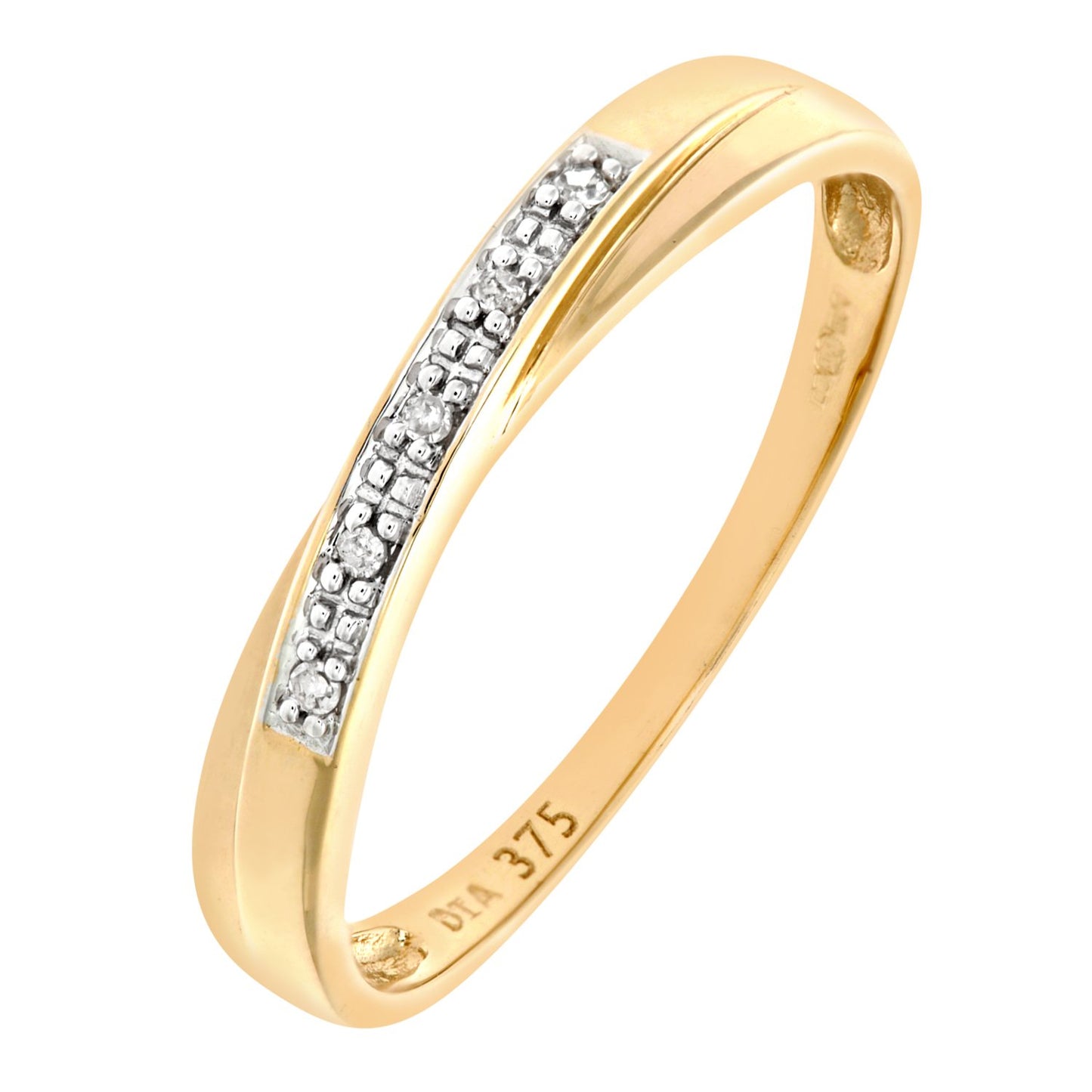 Naava Women's 9 ct Yellow Gold Diamond Wedding Band