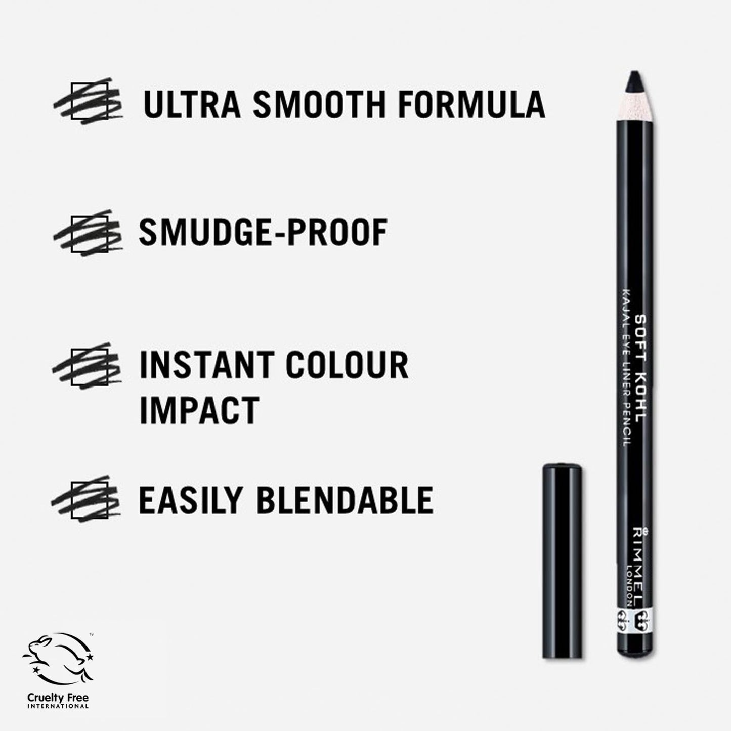 Rimmel Soft Kohl Smudge-proof Eyeliner Pencil, Jet black