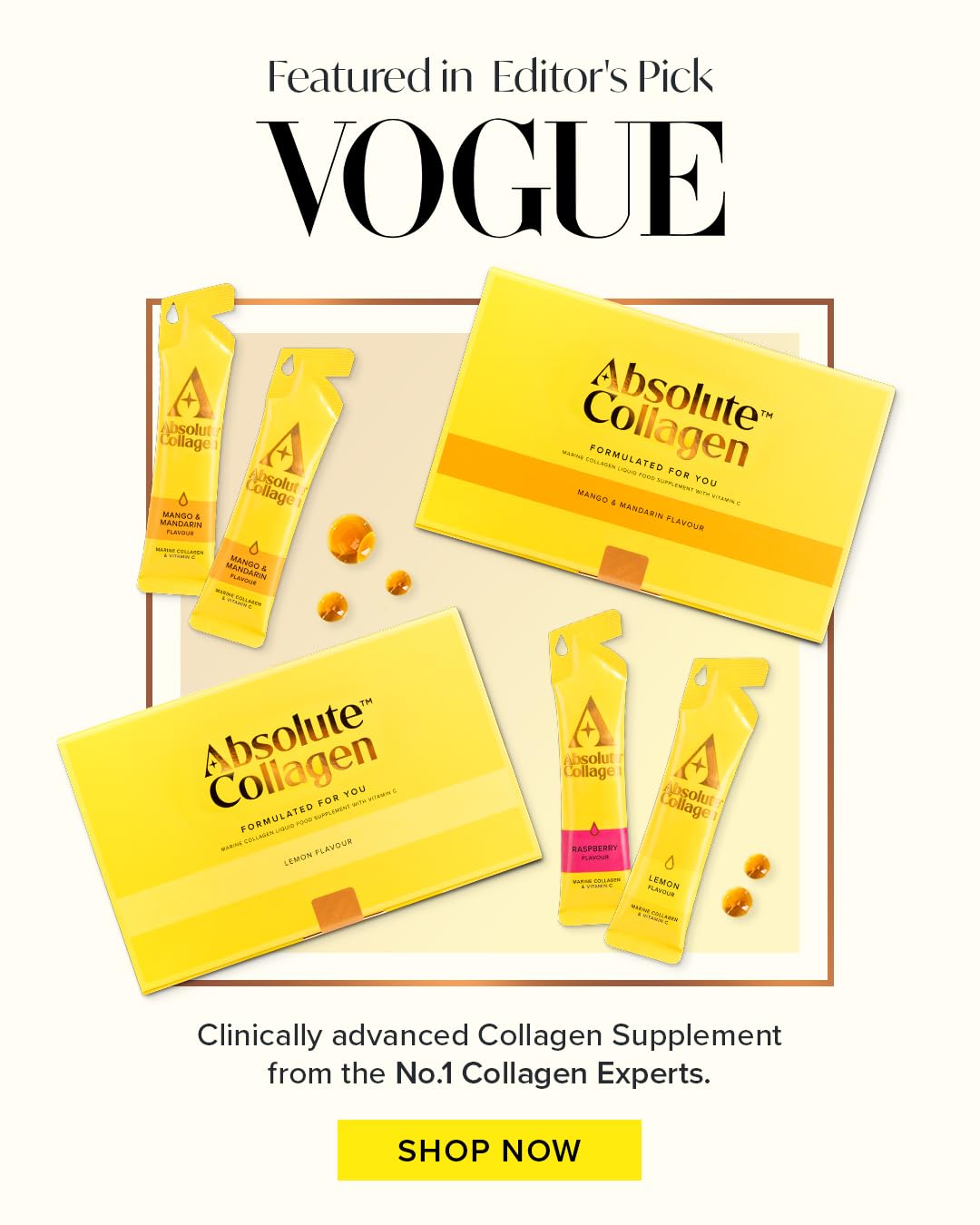 Absolute Collagen Marine Liquid Collagen Supplement for Women - 8000mg Collagen in Each Sachet - New Raspberry Flavour - 14 Sachets per Box