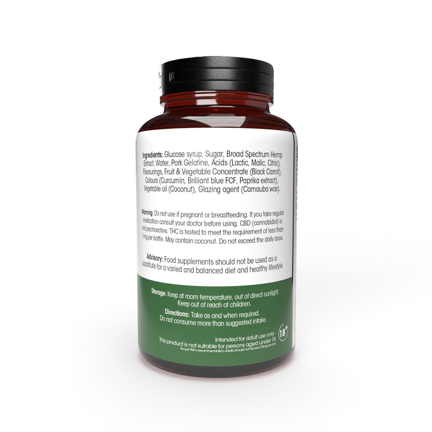 CBD Guru Vegan CBD Gummies 20mg 60 Pack - Mixed Fruit Flavour Broad Spectrum CBD Vegan Gummy Bears for Sleep & Anxiety Support, 1200mg Total CBD