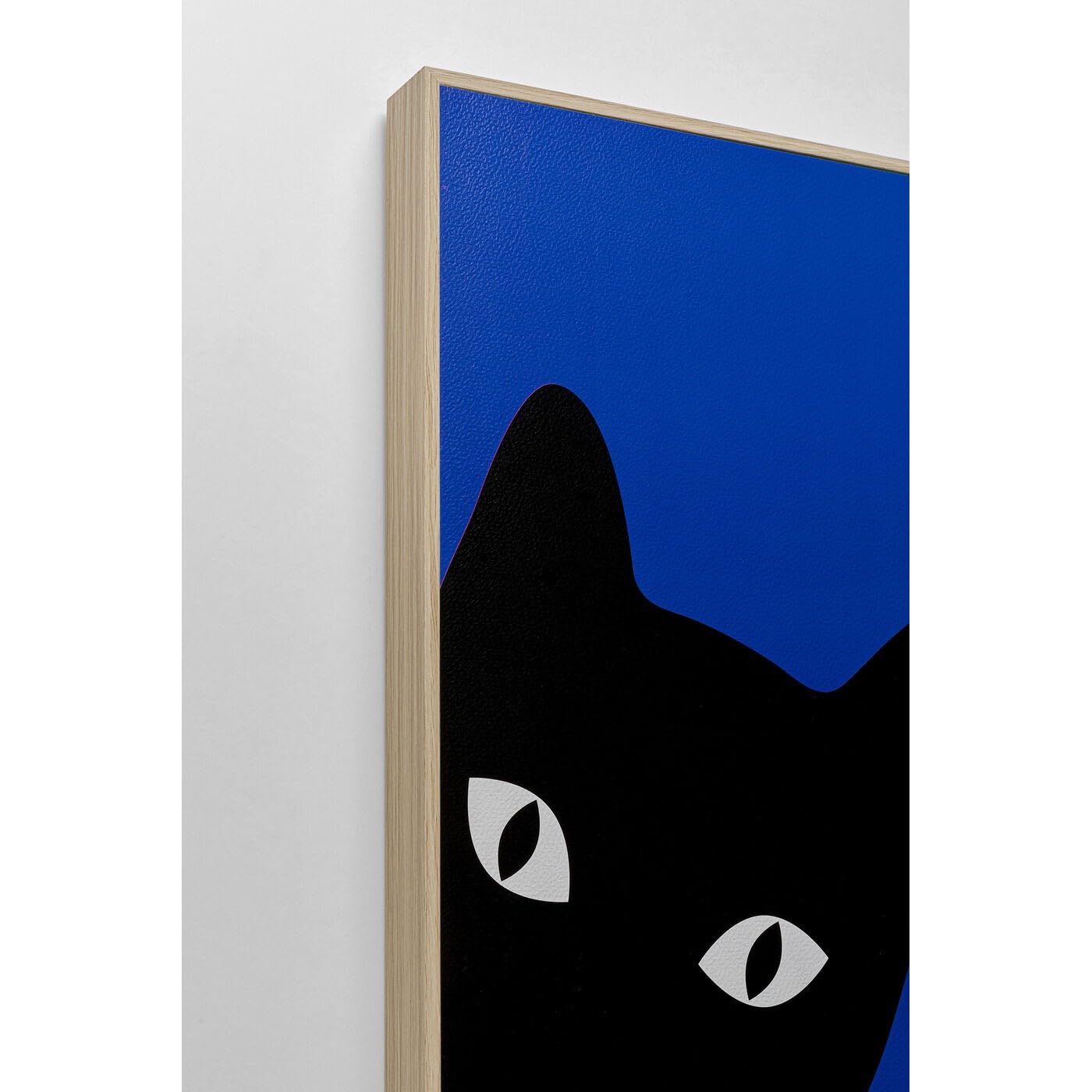 KARE Design Framed Picture Ciao Gatto, Blue, Set of 2, Rectangular, Picture Print, Abstract Wall Art, Pop Art, Modern Design, Wall Picture for Living Room, Bedroom, 60x40 cm (HxW)