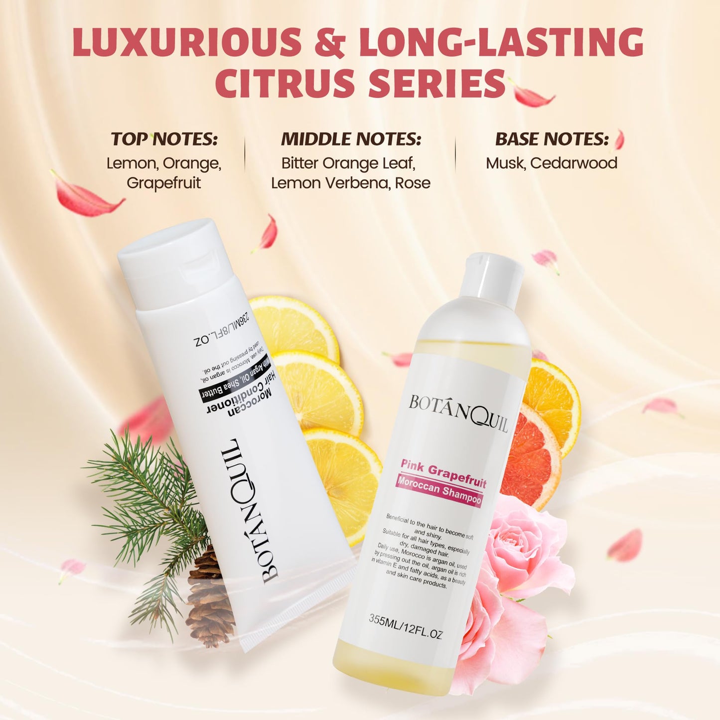Sulphate Free Hair Shampoo and Conditioner Set – Argan Oil & Shea Butter Moisturizing Formula for Men & Women – Strengthens, Hydrates & Color Safe – 355ml Shampoo & 236ml Conditioner