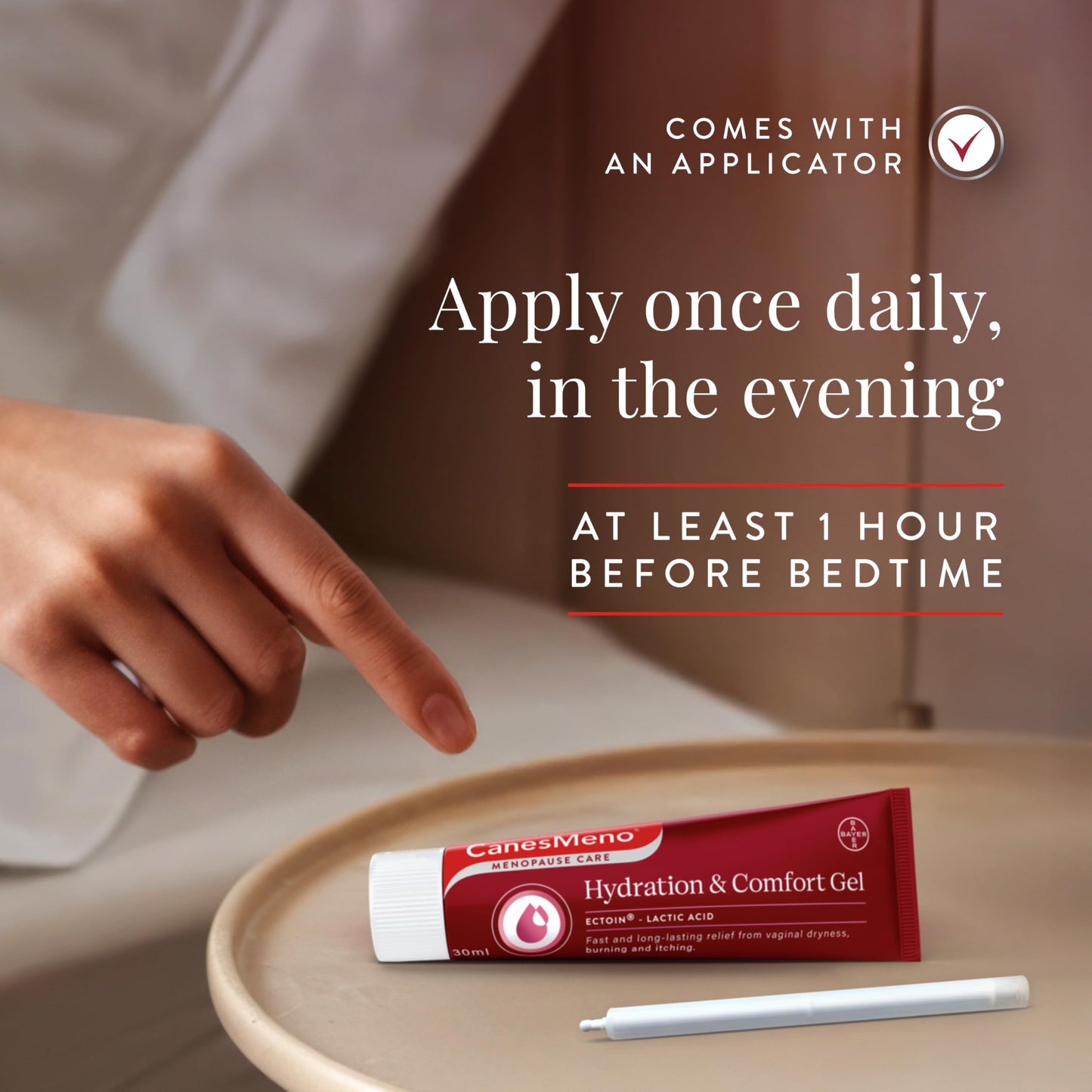 CanesMeno Menopause Care Hydration and Comfort Gel, 30 ml, containing Ectoin and Lactic Acid, Provides Fast, Long-Lasting Relief from Vaginal Dryness, Burning and itching