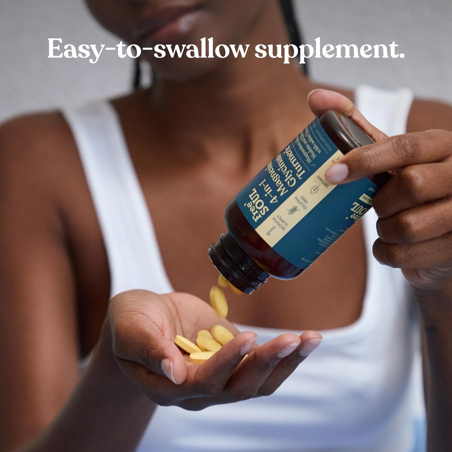 Magnesium Glycinate + Turmeric 4-in-1 Complex | Triple-Strength Magnesium Supplements with 1283mg, Bisglycinate, Citrate, Malate & 2000mg Turmeric | 90 Vegan Tablets | Gluten-Free