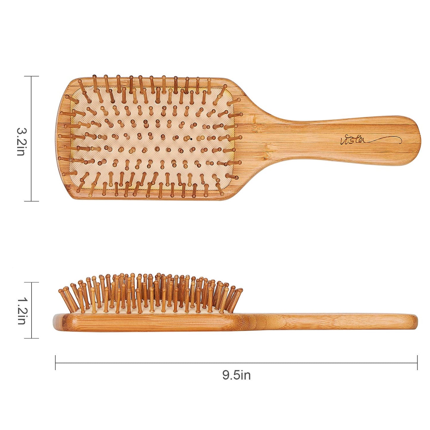 Hair Brush Bamboo Hairbrush For Long,Thick,Curly,Wavy,Dry or Damaged Hair, Paddle Hair Brush Reducing Hair Breakage and Frizzy, No More Tangle