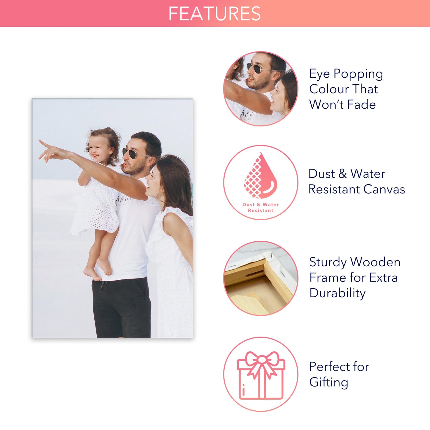 Personalised Birthday Gifts for Women, Personalised Canvas with Photo, Customised Photo Canvas, Customise with Picture, Personalized Women Gifts for Birthday
