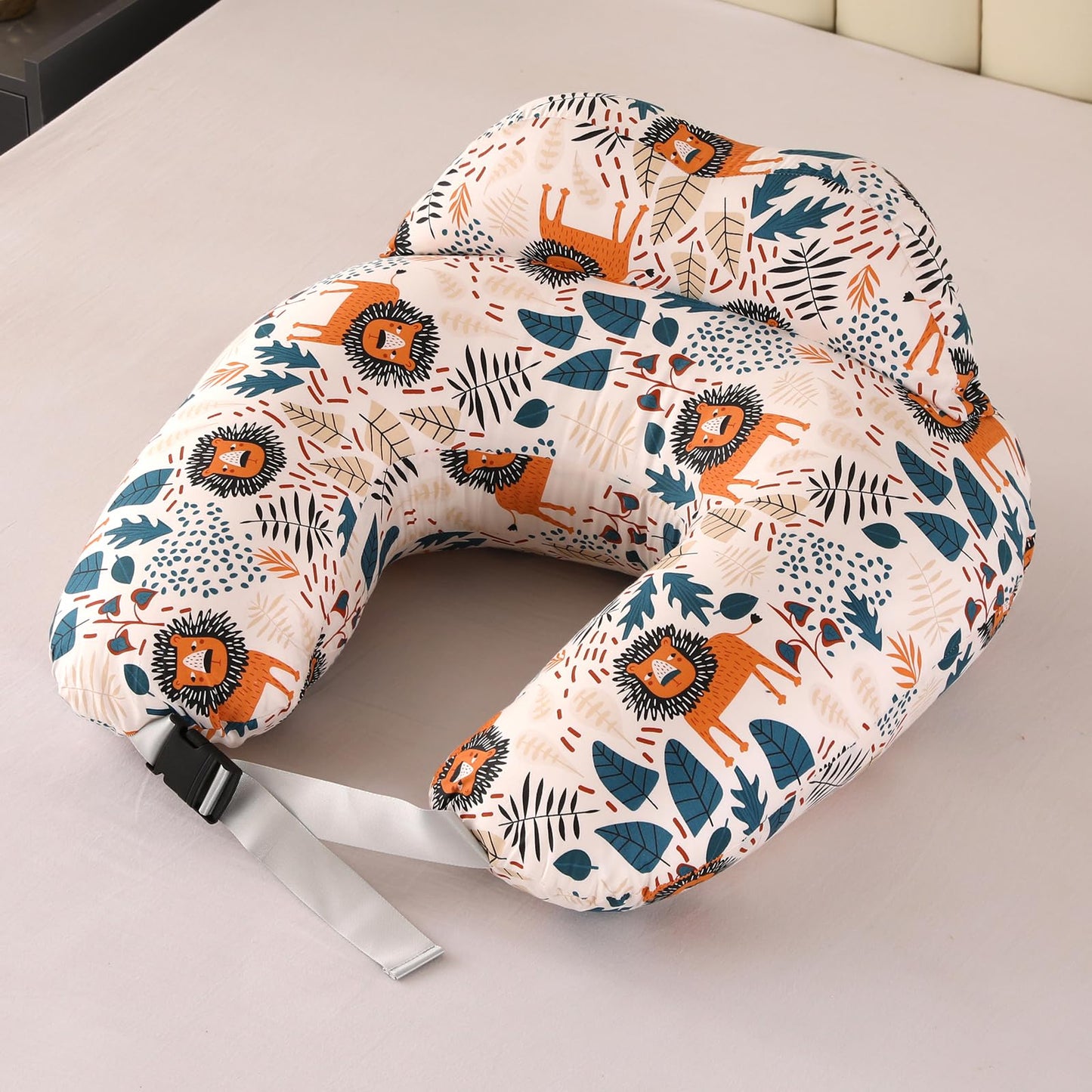 Nursing Pillow for Breastfeeding: 100% Cotton Infant Feeding Pillow Multifunctional Pregnancy Feeding Pillows for Mom Ergonomic Support U Shaped Nursing Maternity Pregnancy Gift (Cartoon Lion)