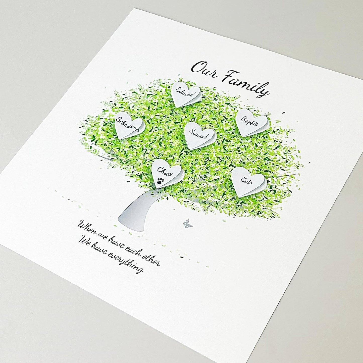 Our family tree | Framed family tree Print | Personalised Family Tree Gift Frame | 3D Family Tree Picture Frame Present Family Gift Christmas