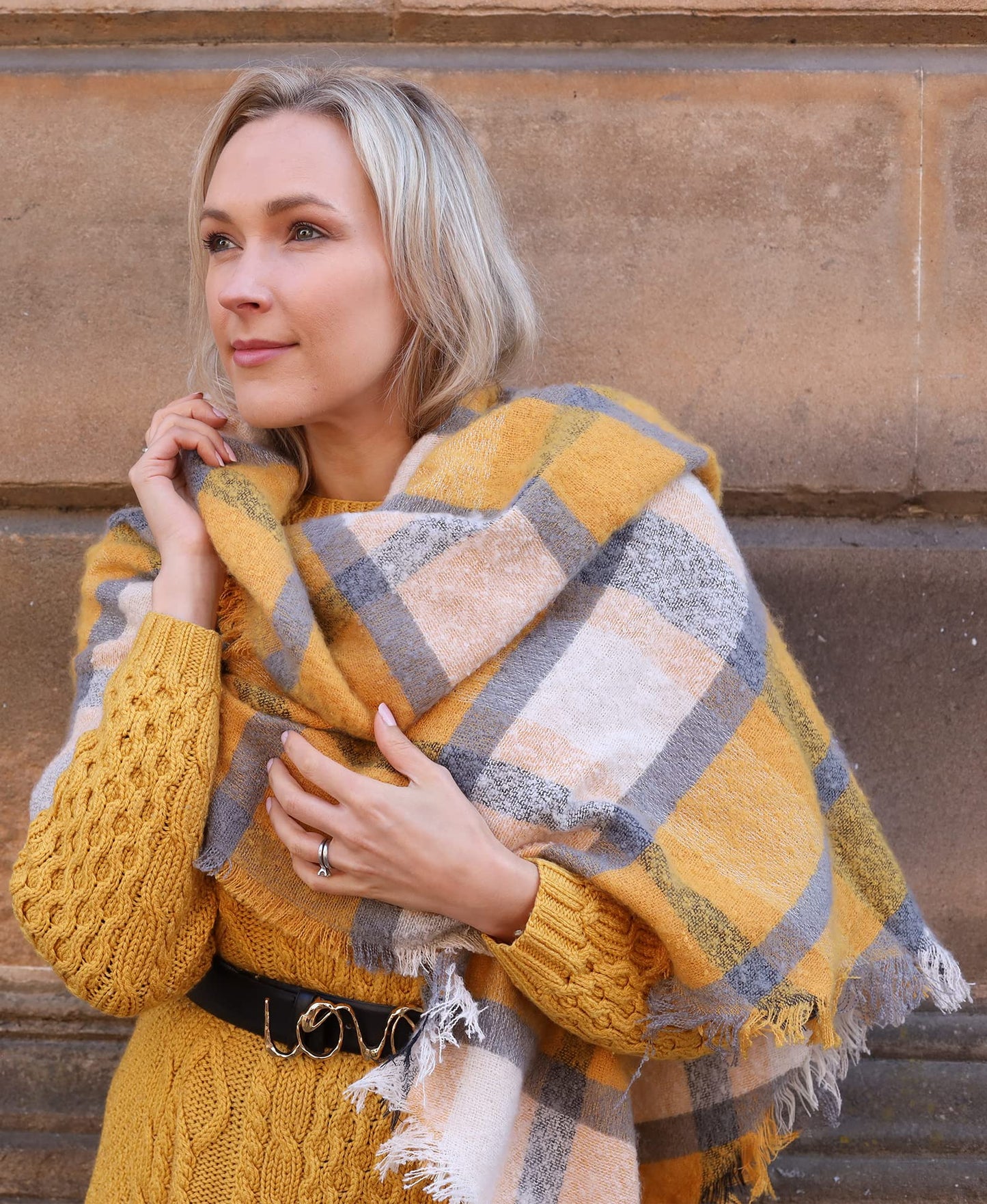 Style Slice Women's Tartan Scarf Thick Warm Blanket Ladies Scarves, Plaid Check Long Large Oversized Soft Shawl and Wrap Christmas Gifts for Women