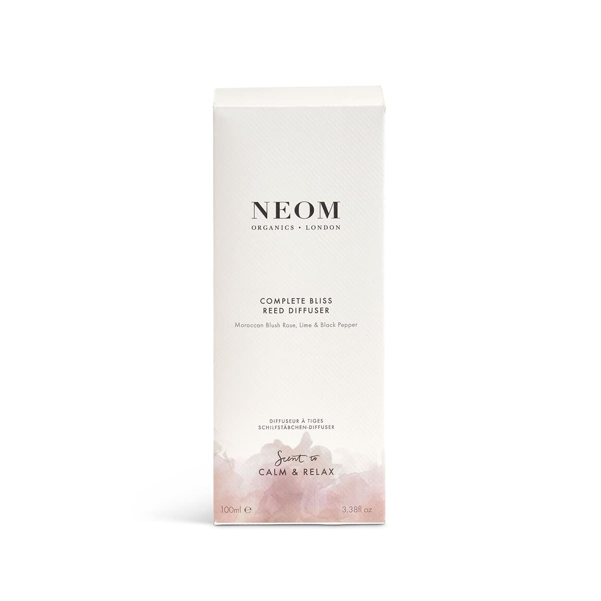 Neom- Complete Bliss Luxury Reed Diffuser, 100ml | Blush Rose, Lime & Black Pepper | Scent To De-stress