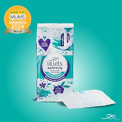 Lil-Lets Maternity Pads | 10 x Extra Long Maxi Thick Pads with Wings