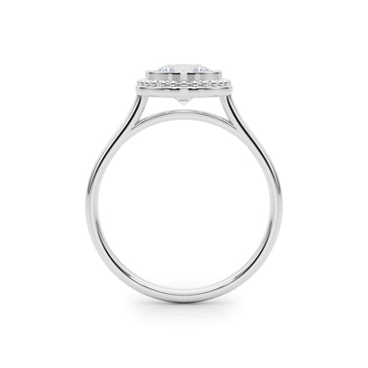 JTC LTD 9K White Gold 0.25 Ct Bezel Set Lab Grown Diamond Solitaire Ring | UK Hallmarked Engagement Ring - Size Q