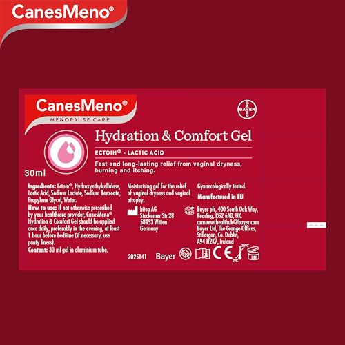 CanesMeno Menopause Care Hydration and Comfort Gel, 30 ml, containing Ectoin and Lactic Acid, Provides Fast, Long-Lasting Relief from Vaginal Dryness, Burning and itching