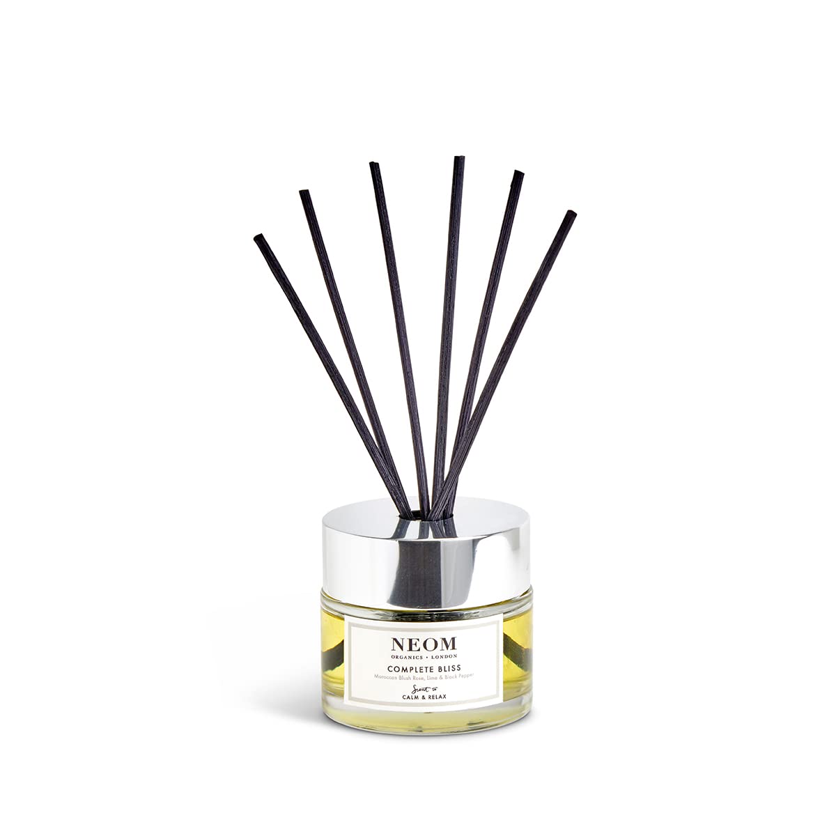 Neom- Complete Bliss Luxury Reed Diffuser, 100ml | Blush Rose, Lime & Black Pepper | Scent To De-stress