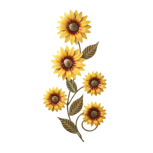 Plipdhy Metal Sunflower Wall Decorations,Garden Wall Art Outdoor Indoors,Metal Flowers Wall Hanging Ornament for Porch,Patio,Kitchen,Living Room,Farmhouse,Balcony