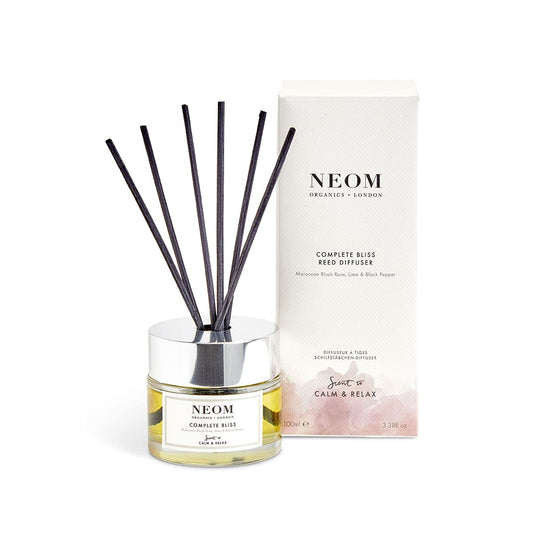 Neom- Complete Bliss Luxury Reed Diffuser, 100ml | Blush Rose, Lime & Black Pepper | Scent To De-stress