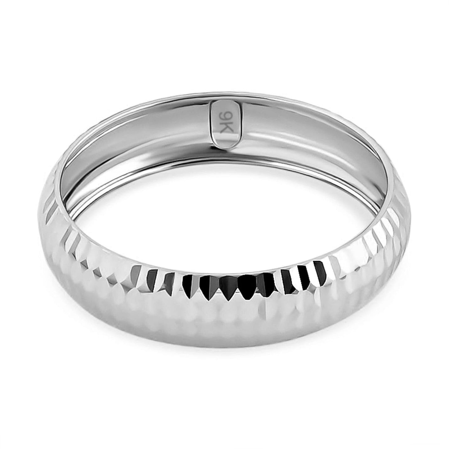 TJC 9ct White Gold Band Ring for Women Size K
