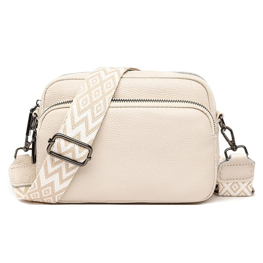 TIAASTAP Crossbody Bags for Women - Leather Handbags & Shoulder Bags with Adjustable Wide Strap Camera Cross Body Bag for Ladies Girls Travel Shopping Work Daily Use (Beige)