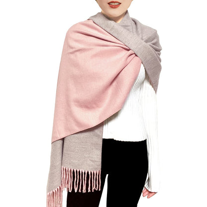 ehsbuy Cashmere Scarfs For Women Soft Pashmina Shawls And Wraps Reversible Long Large Winter Warm Thick Ladies Scarves With Tassel