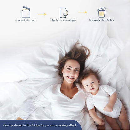 First Days Maternity, Hydrogel Breast Pads - Instant Cooling Relief for Sore Nipples - Nursing Pads with Soft Fabric Backing for Extra Protection - Breastfeeding Essential (Pack of 10)