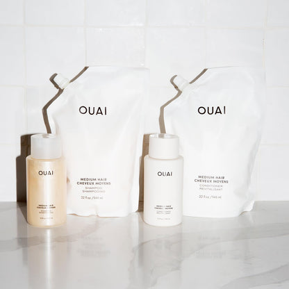 OUAI Medium Shampoo - Hydrating Shampoo with Coconut Oil, Babassu, Kumquat Extract and Keratin - Strengthens, Nourishes and Adds Shine - Paraben, Phthalate and Sulfate Free Hair Care Products - 300ml