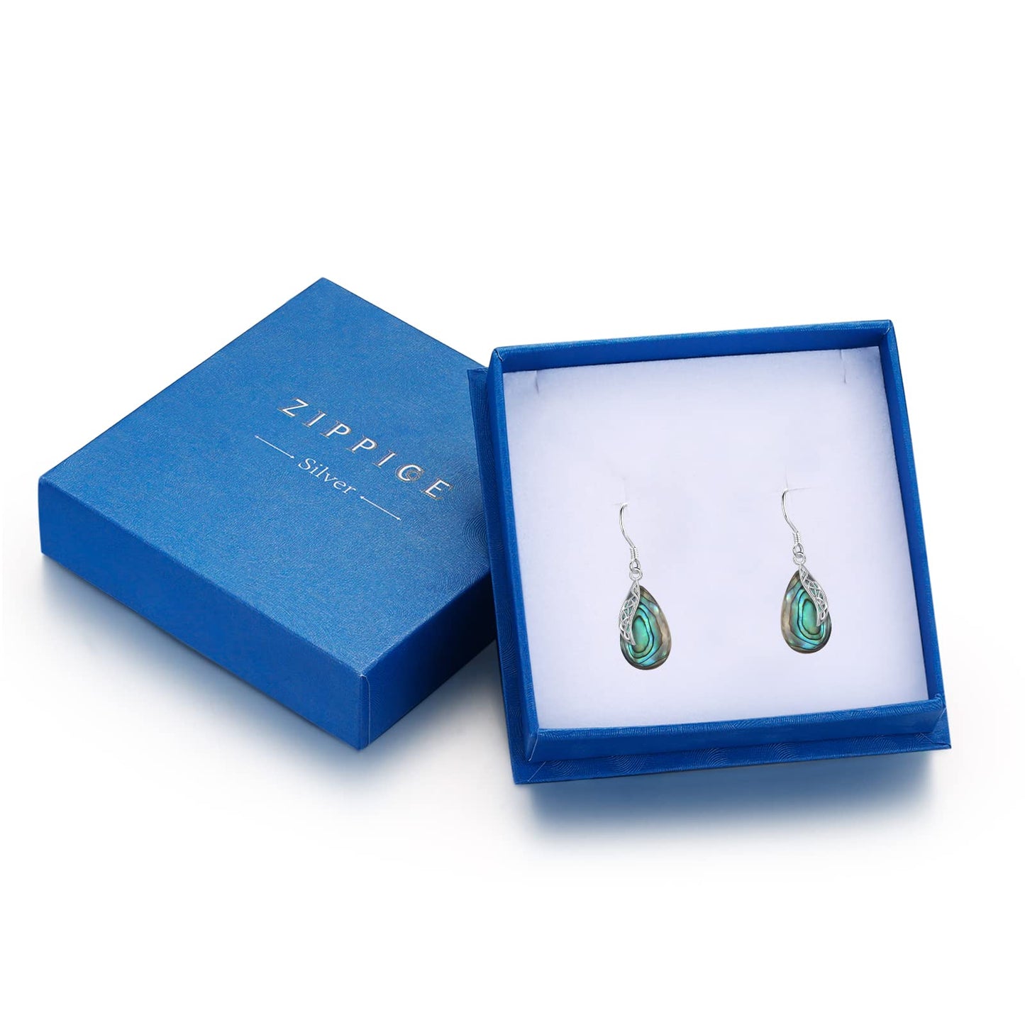 Abalone Shell Dangle Earrings for Women 925 Sterling Silver Celtic Teardrop Earrings Jewellery Gifts for Women Ladies Lovers Mothers Day Gifts for Mum Mom Mother