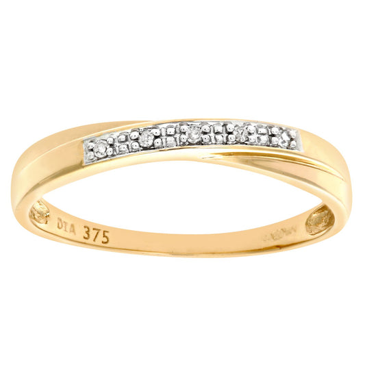 Naava Women's 9 ct Yellow Gold Diamond Wedding Band