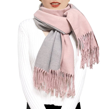 ehsbuy Cashmere Scarfs For Women Soft Pashmina Shawls And Wraps Reversible Long Large Winter Warm Thick Ladies Scarves With Tassel