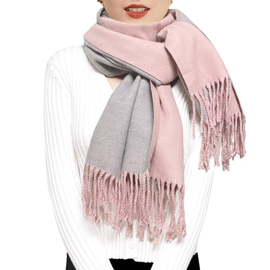 ehsbuy Cashmere Scarfs For Women Soft Pashmina Shawls And Wraps Reversible Long Large Winter Warm Thick Ladies Scarves With Tassel