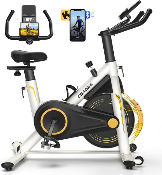 CHAOKE Exercise Bike Indoor Cycling, Stationary Bike 360LBS Capacity, Fully Adjustable Magnetic Resistance Silent Fitness Bike, Comfortable Seat, Tablet Holder for Home Gym Cardio Workout Training