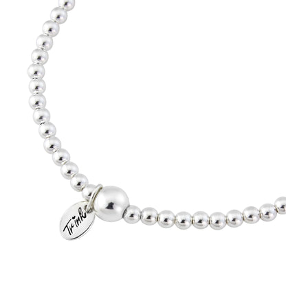 Trink Brand Angel Wing Charm Sterling Silver Beaded Bracelet Feathers