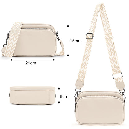 TIAASTAP Crossbody Bags for Women - Leather Handbags & Shoulder Bags with Adjustable Wide Strap Camera Cross Body Bag for Ladies Girls Travel Shopping Work Daily Use (Beige)