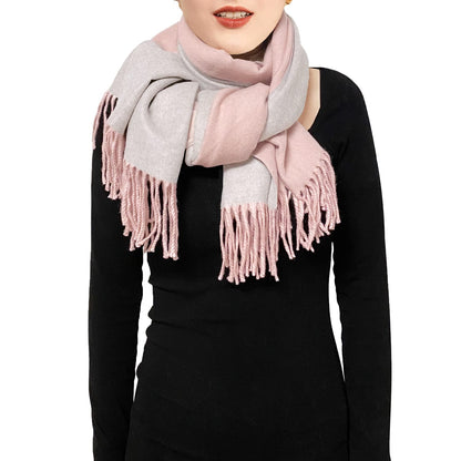 ehsbuy Cashmere Scarfs For Women Soft Pashmina Shawls And Wraps Reversible Long Large Winter Warm Thick Ladies Scarves With Tassel
