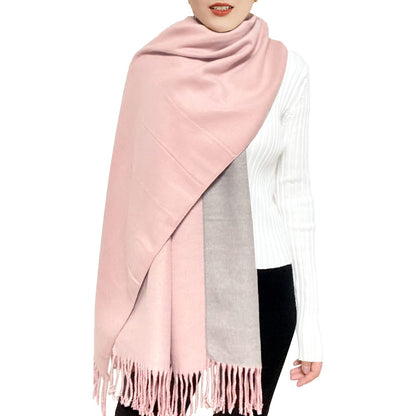ehsbuy Cashmere Scarfs For Women Soft Pashmina Shawls And Wraps Reversible Long Large Winter Warm Thick Ladies Scarves With Tassel