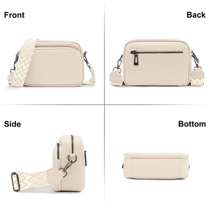 TIAASTAP Crossbody Bags for Women - Leather Handbags & Shoulder Bags with Adjustable Wide Strap Camera Cross Body Bag for Ladies Girls Travel Shopping Work Daily Use (Beige)