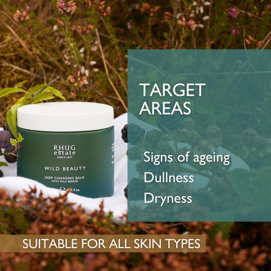 RHUG WILD BEAUTY | Deep Cleansing Balm with Wild Berries | Natural Makeup Remover & Purifying Face Cleanser | Made in the UK (125ml)