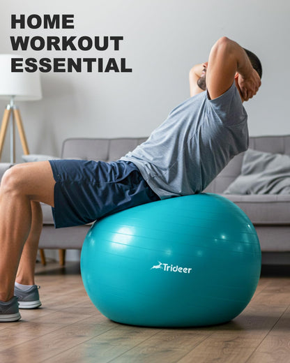 Trideer Extra Thick Exercise Pregnancy Ball, Anti-Burst Gym Ball, Swiss Ball with Pump for Yoga, Labour, Pilates, Fitness, Stability