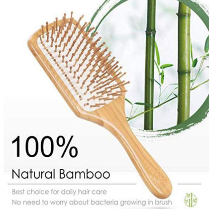 Hair Brush Bamboo Hairbrush For Long,Thick,Curly,Wavy,Dry or Damaged Hair, Paddle Hair Brush Reducing Hair Breakage and Frizzy, No More Tangle