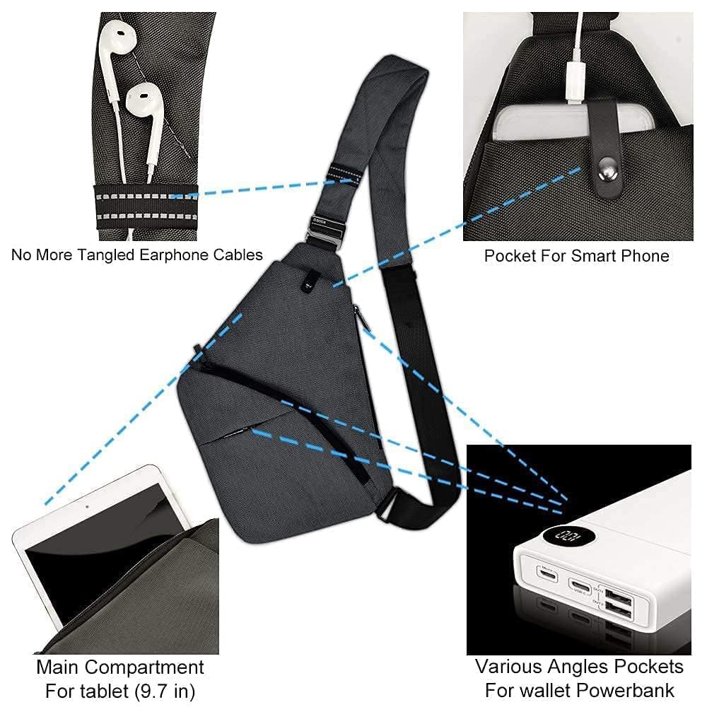OSOCE Anti-Theft Casual Shoulder Backpack Sling Chest Crossbody Waterproof Bag Hiking Travel for Men Women Cover Pack Rucksack Bicycle Sport