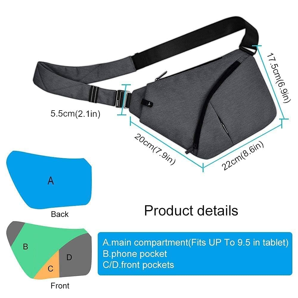 OSOCE Anti-Theft Casual Shoulder Backpack Sling Chest Crossbody Waterproof Bag Hiking Travel for Men Women Cover Pack Rucksack Bicycle Sport