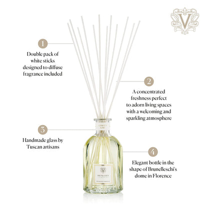Dr. Vranjes - Ginger Lime 250 ml Diffuser + Double Pack of White Sticks (3 Pieces Bundle)- Luxury Home Fragrance, Made in Italy, Main Scent: Fruity, Olfactory Pyramid: Lime, Ginger, White Pepper