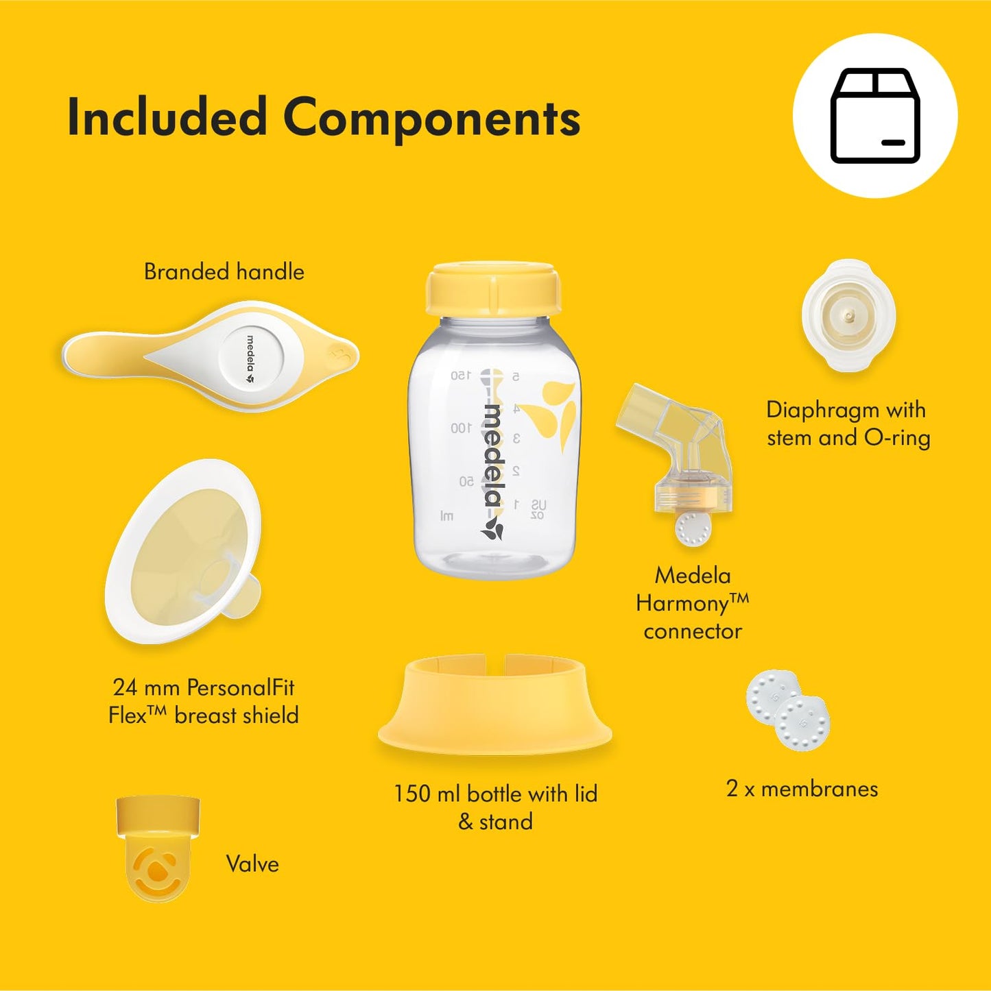 Medela Harmony Manual Breast Pump, Compact Swiss Design with PersonaFit Flex Shields and Medela's 2-Phase Expression Technology