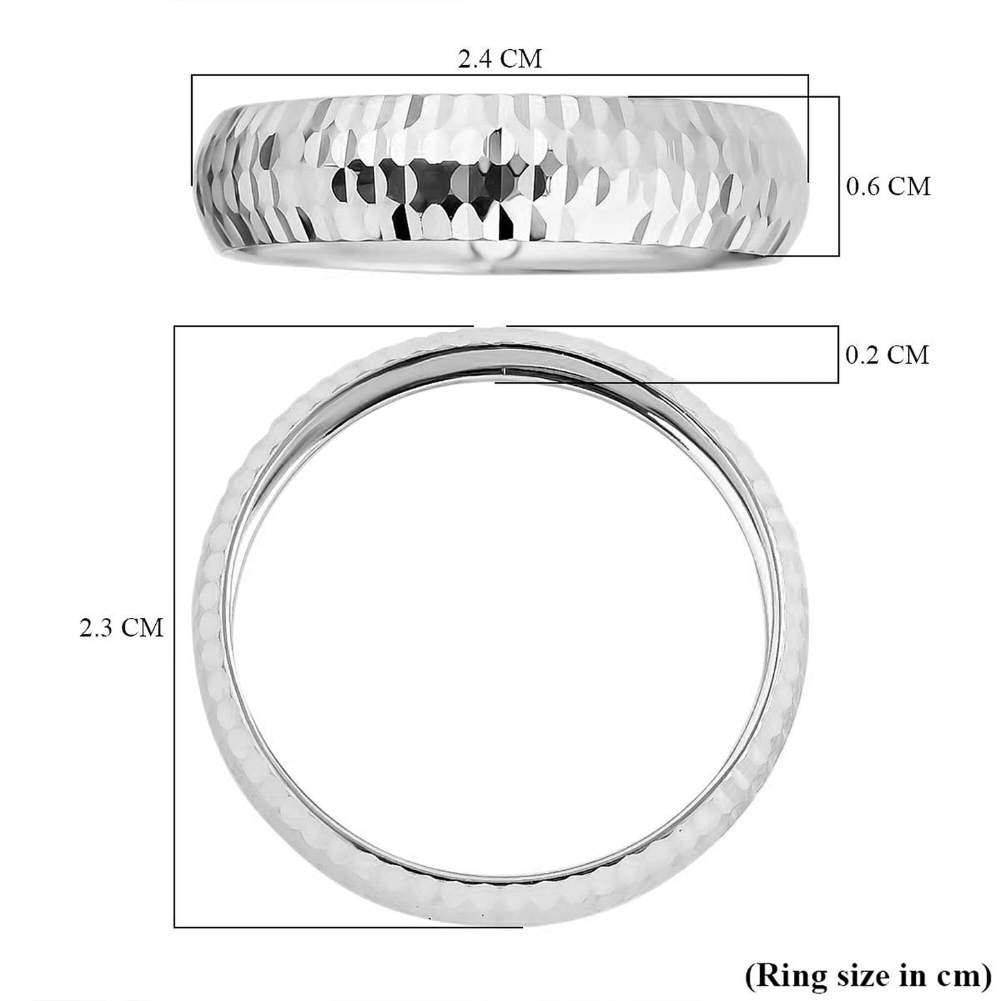 TJC 9ct White Gold Band Ring for Women Size K