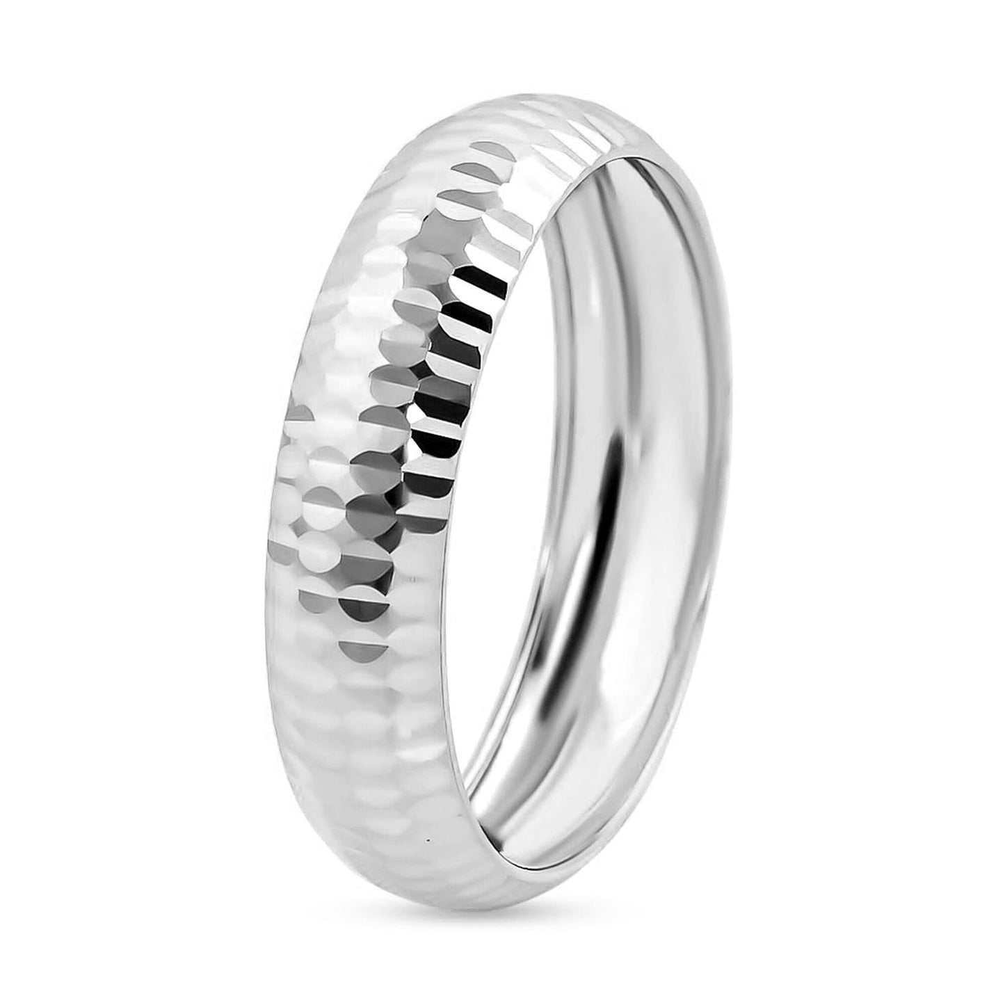 TJC 9ct White Gold Band Ring for Women Size K