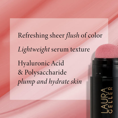 LAURA GELLER NEW YORK Serum Blush Tint (Practical Pink) - Hydrating, Long-Lasting Liquid Blush with Hyaluronic Acid for Plump, Rejuvenated Cheeks and a Natural Finish