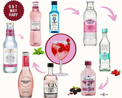 The Pink Gin Gift Set Hampers for Women, Birthday Gin Gifts for her with Chocolate Gifts for Her - The BestFriend Gifts for Women